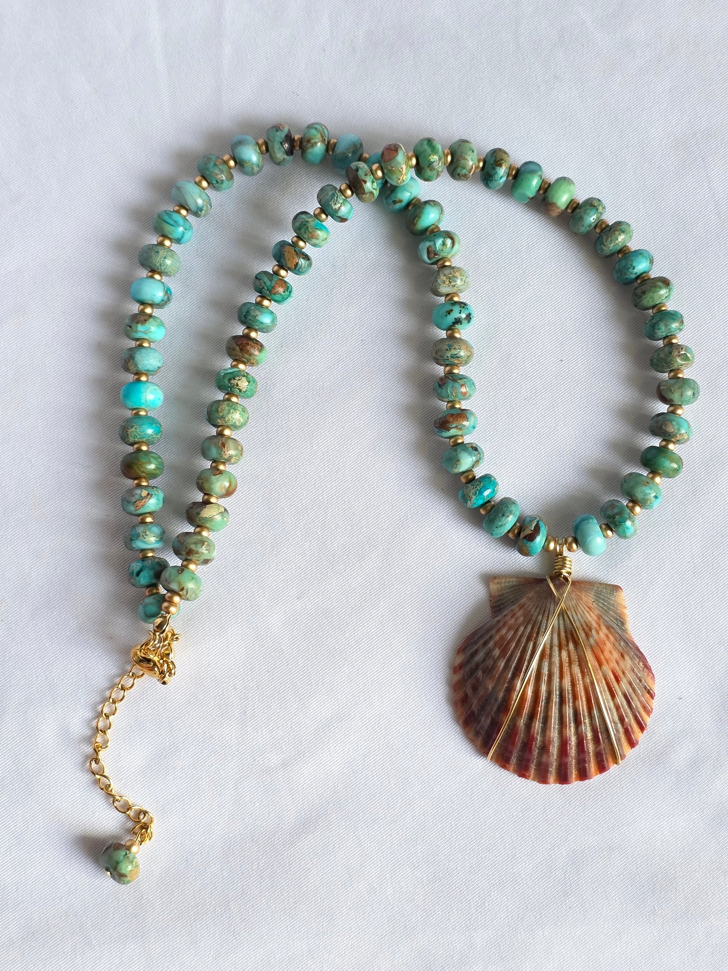 The Ronnie--African Turquoise & Scallop