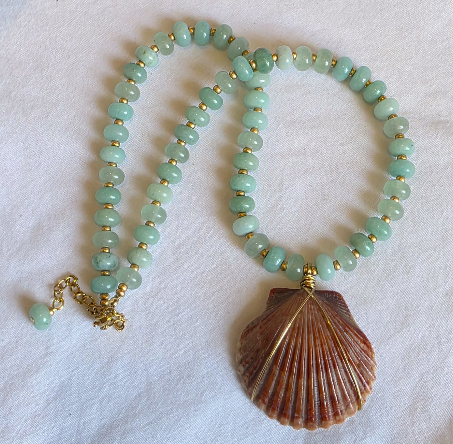 The Ronnie--Aventurine with Scallop