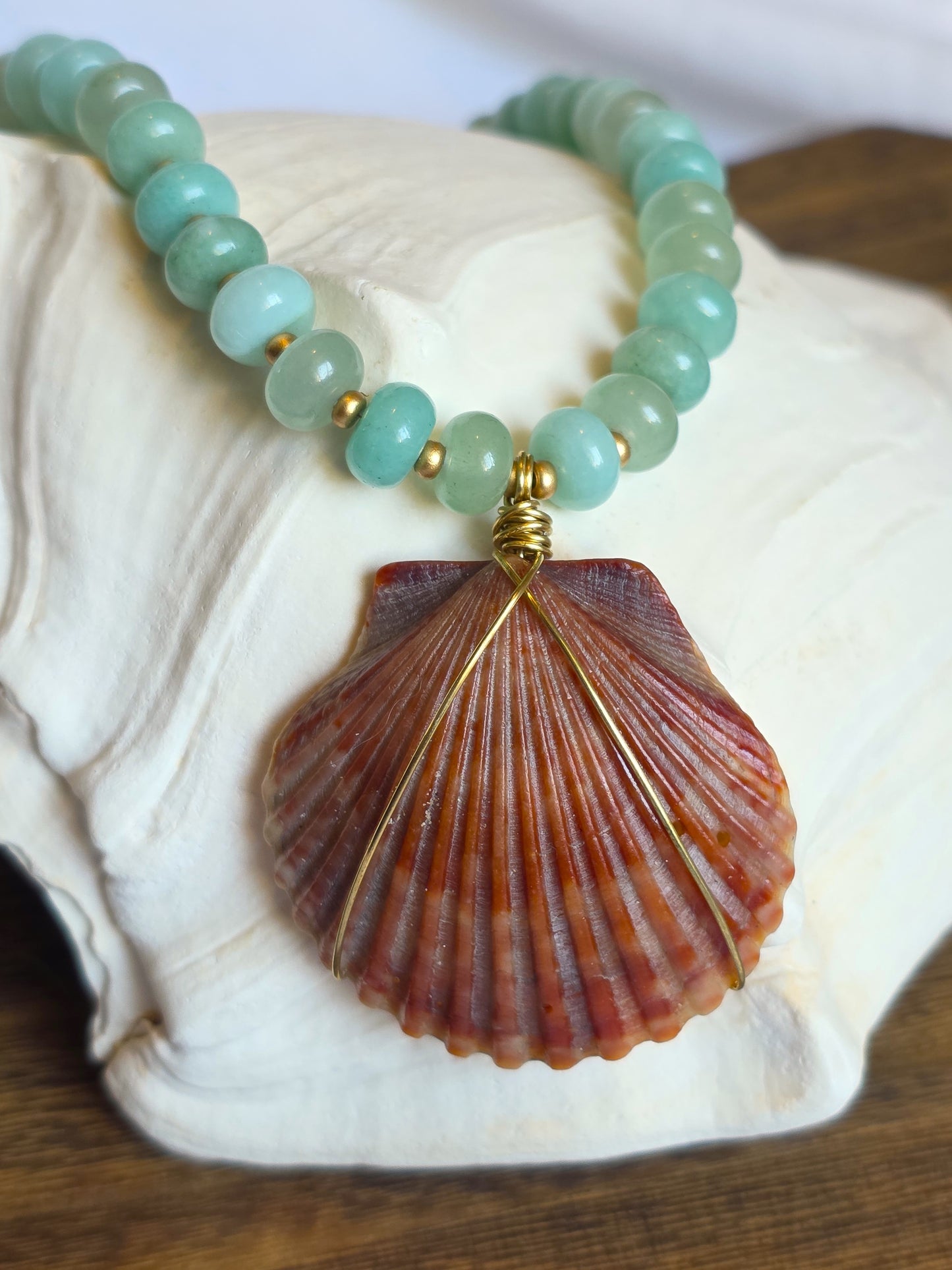 The Ronnie--Aventurine with Scallop