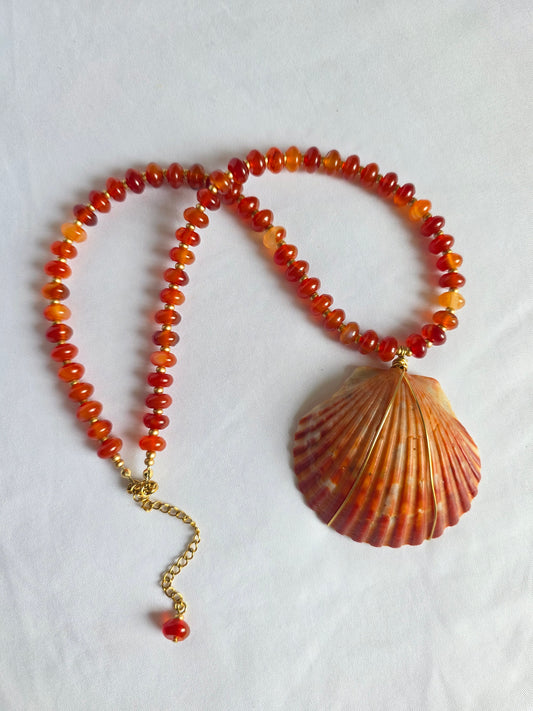 The Ronnie--Carnelian & Scallop