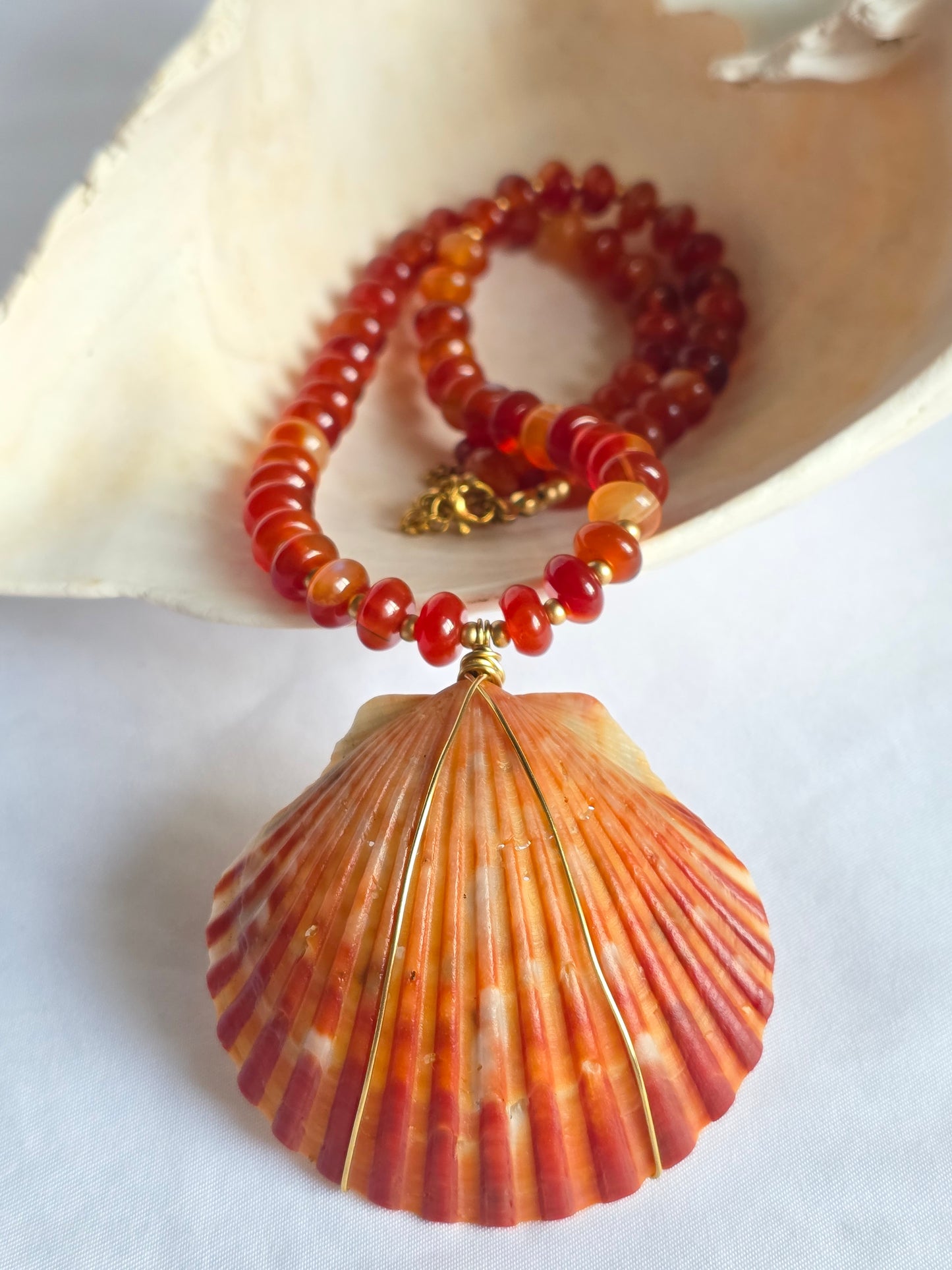 The Ronnie--Carnelian & Scallop