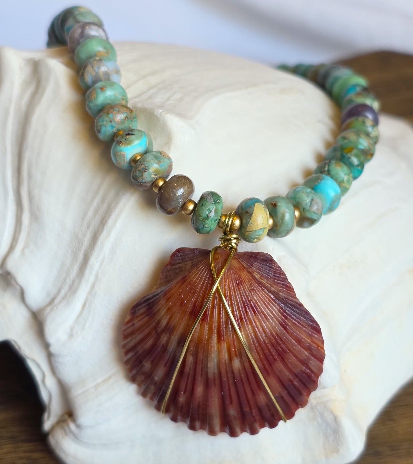 The Ronnie--Turquoise Jasper with Scallop