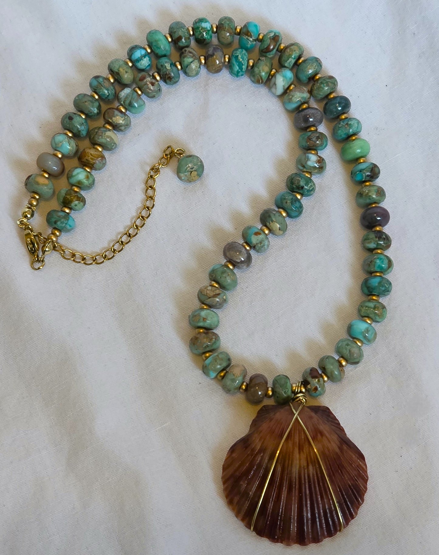 The Ronnie--Turquoise Jasper with Scallop
