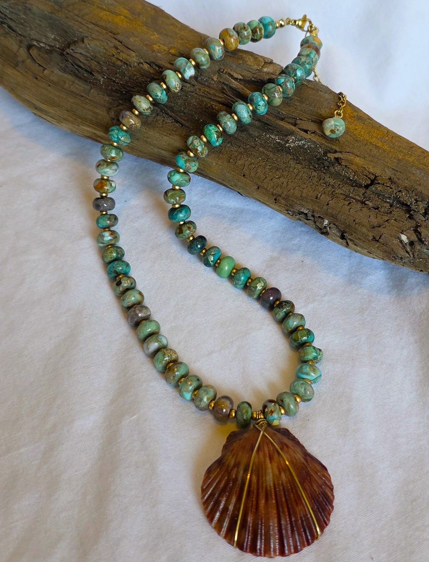The Ronnie--Turquoise Jasper with Scallop