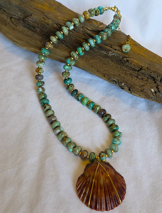 The Ronnie--Turquoise Jasper with Scallop